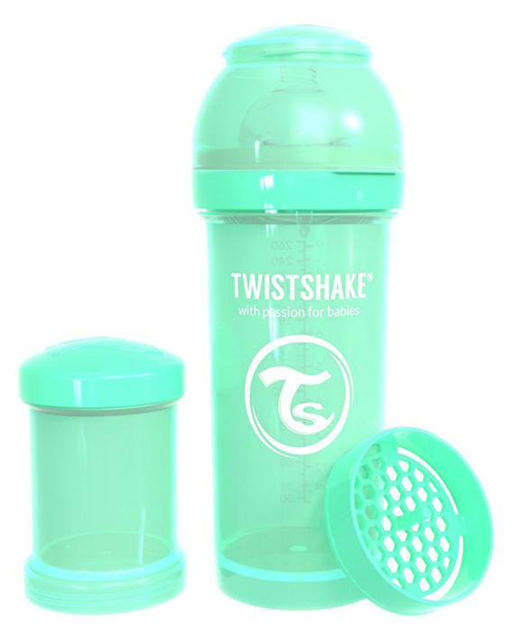 фото Антиколиковая бутылочка twistshake для кормления зелёный pastel green 260 мл