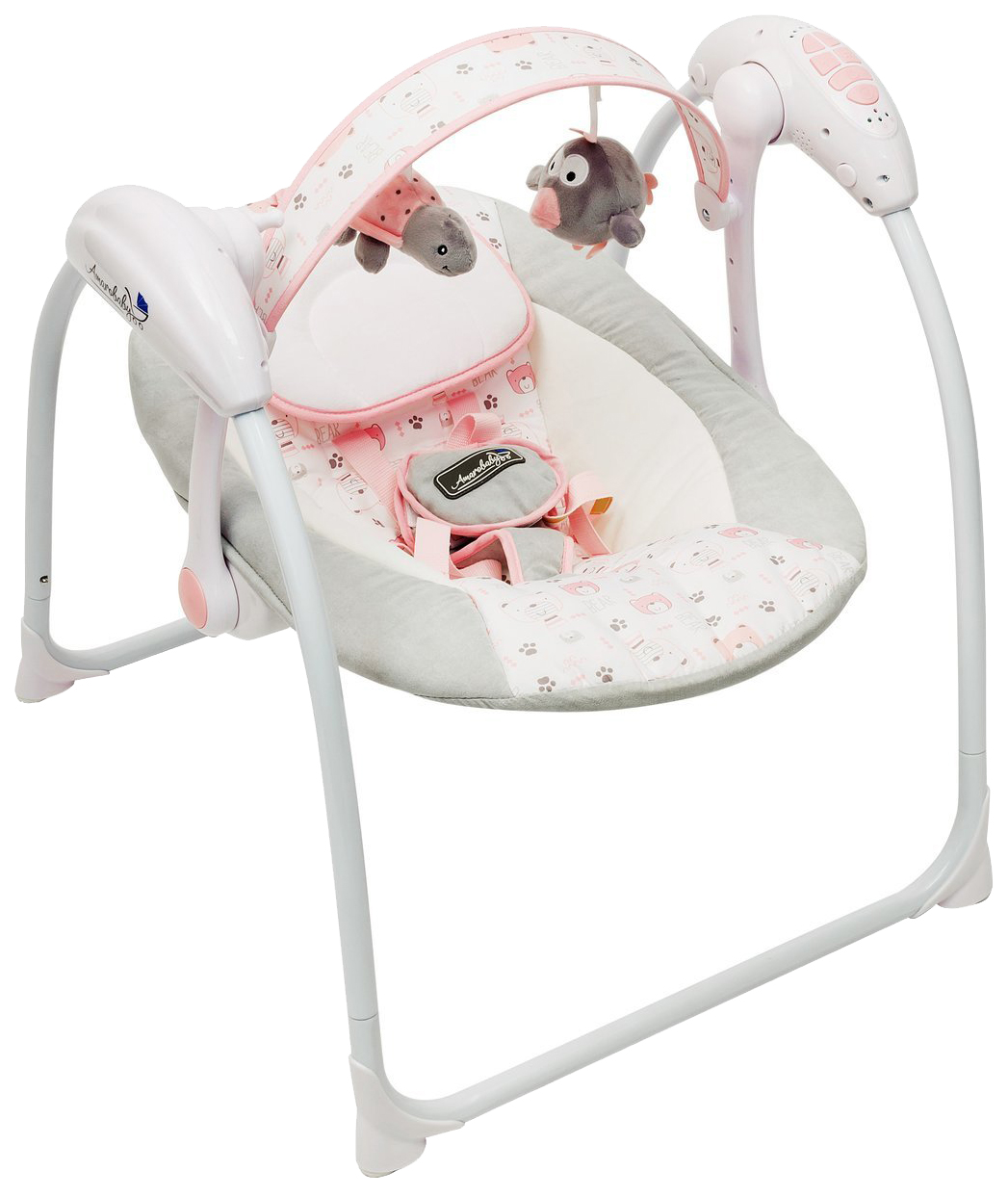 

Электронные качели детские AMAROBABY Swinging Baby GRAY-PINK (серо-розовый), Swinging Baby