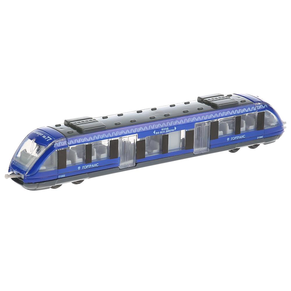 Трамвай металлический Технопарк синий 16,5 см троллейбус металлический технопарк 16 5см