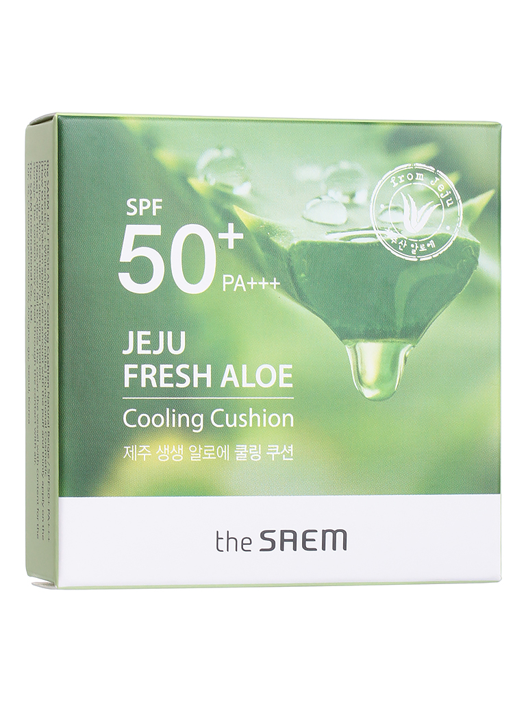 фото Кушон солнцезащитный jeju fresh aloe cooling cushion natural baige spf 50+pa+++ 12гр the saem