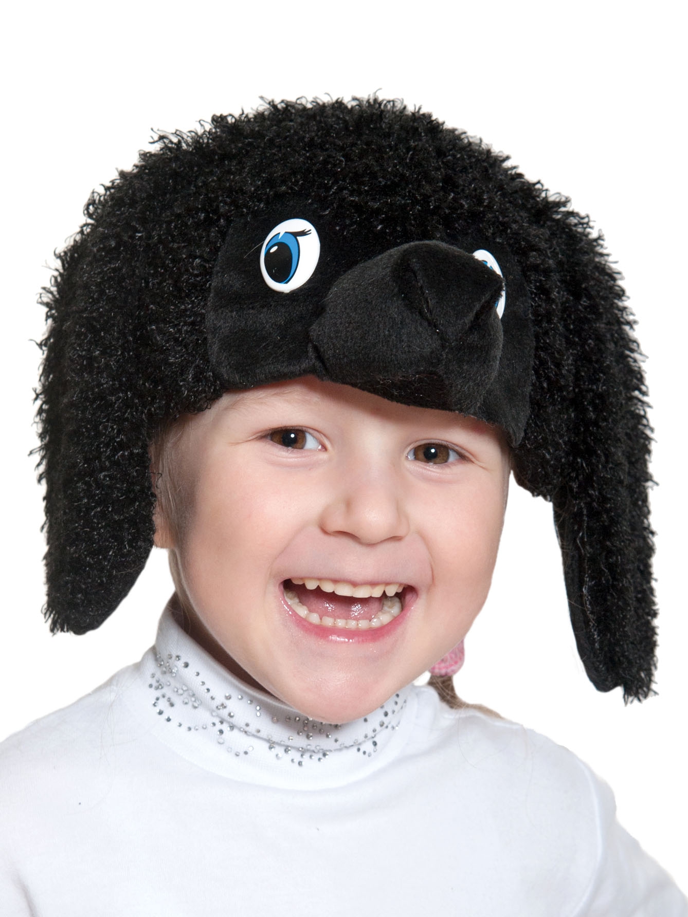 фото Карнавальная маска-шапка карнавалофф пудель чёрный (размер 53-55)