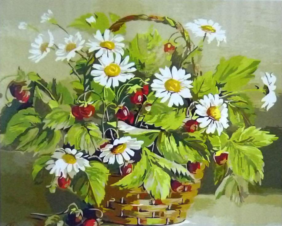 

Картина по номерам Paintboy Ромашки и земляника, 40x50, Ромашки и земляника