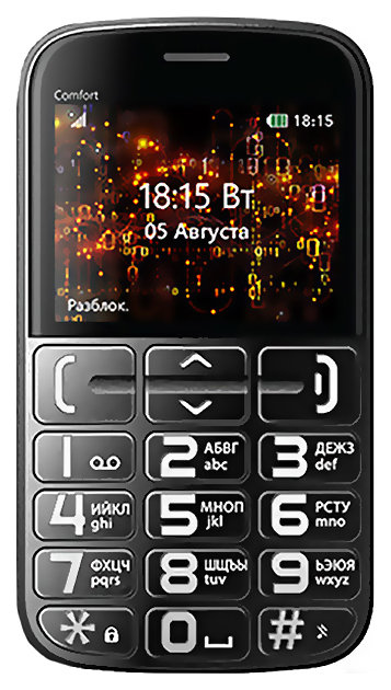 

Мобильный телефон BQ 2441 Comfort Black/Silver, BQM-2441 Comfort