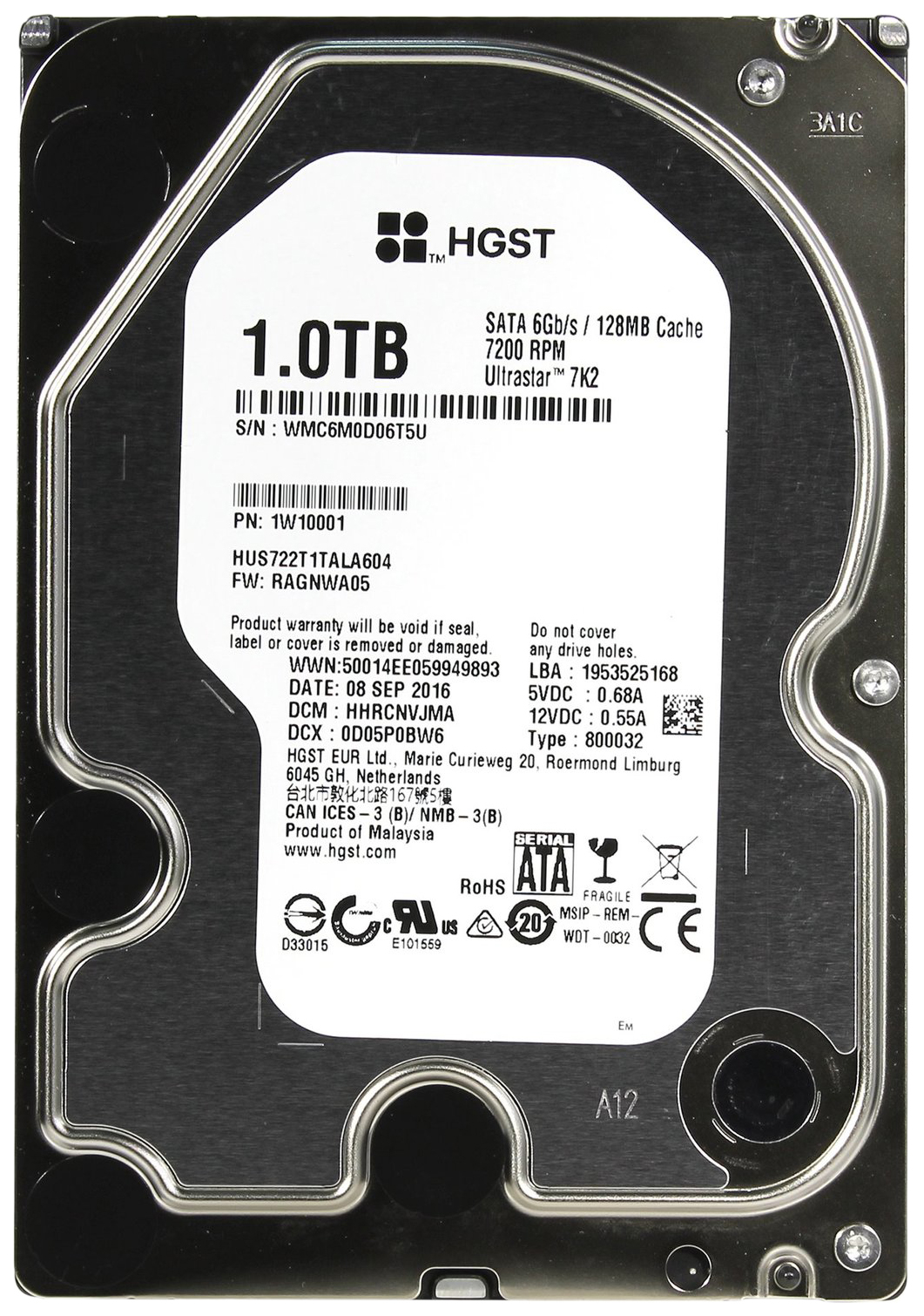 фото Жесткий диск hgst ultrastar dc ha210 1тб (hus722t1tala604)