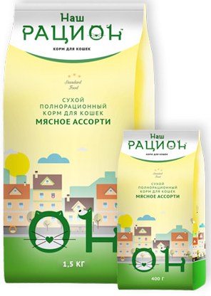 фото Сухой корм для кошек наш рацион, мясное ассорти, 10кг