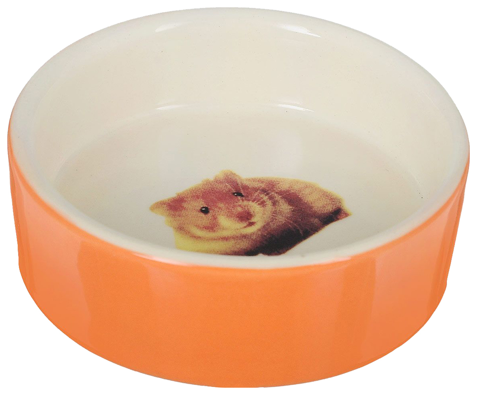 фото Одинарная миска для грызунов nobby, керамика, оранжевый, 0.055 л