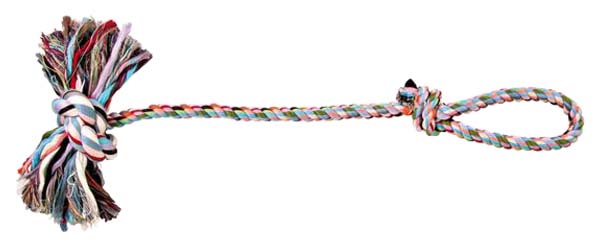 фото Грейфер для собак trixie denta fun веревка с узлом и петлей, разноцветный, 70 см