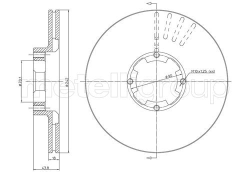 

Тормозной диск METELLI 23-0173