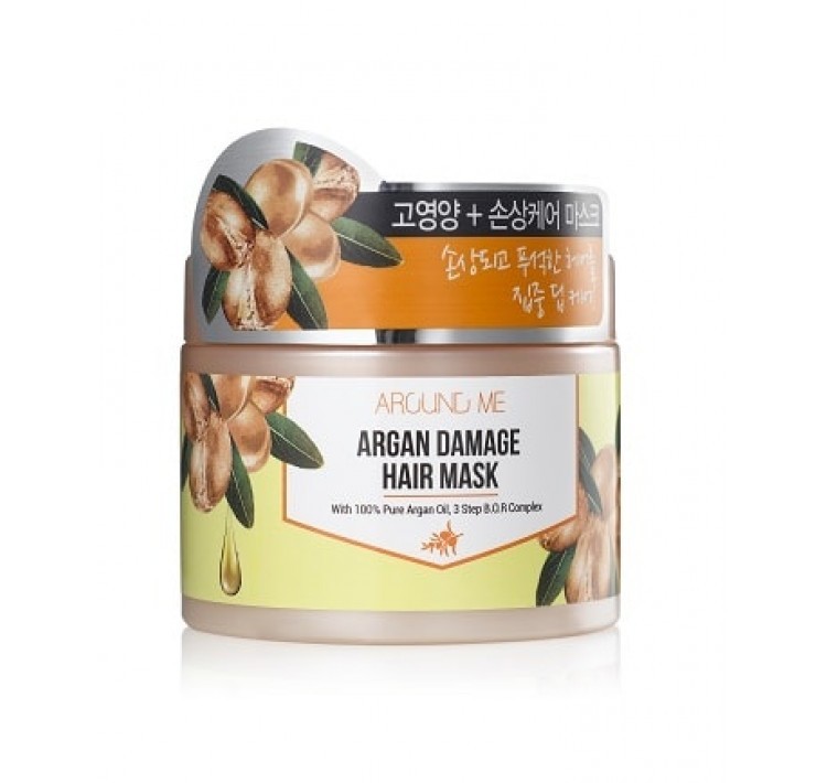 фото Маска для поврежденных волос around me argan damage hair mask 300гр welcos