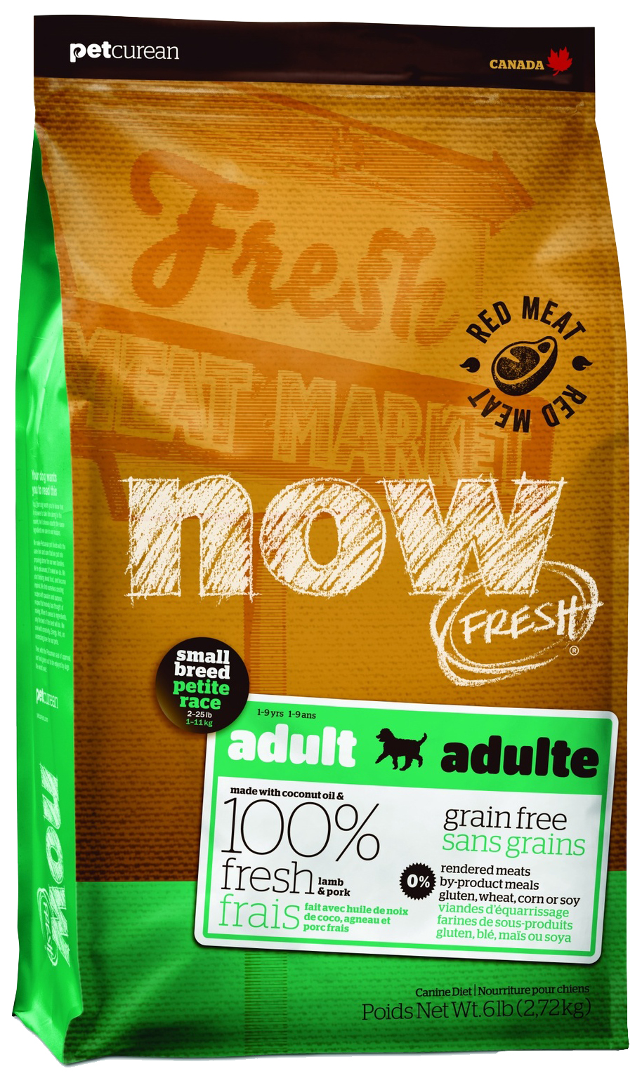 

Сухой корм для собак NOW Fresh Adult Small, для мелких пород, ягненок, овощи, 2,72кг, Fresh Adult Small