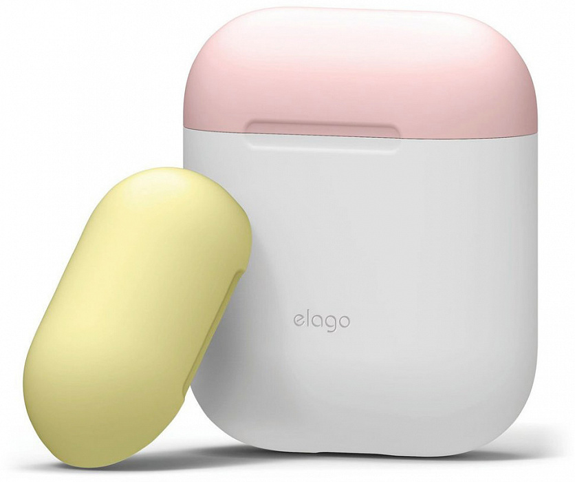 фото Чехол elago silicone duo (eapdo-wh-pkye) для airpods (white/pink/yellow)