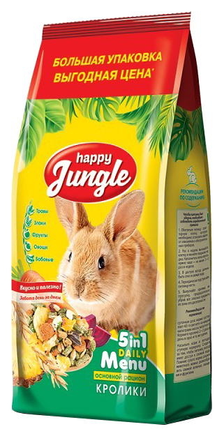 Сухой корм для кроликов Happy Jungle, 900 г