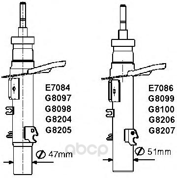 фото Амортизатор подвески передн лев peugeot: 207 06-, 207 cc 07-, 207 sw 07- monroe g8098