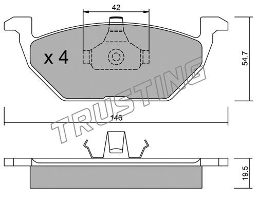 

Тормозные колодки TRUSTING дисковые 2200