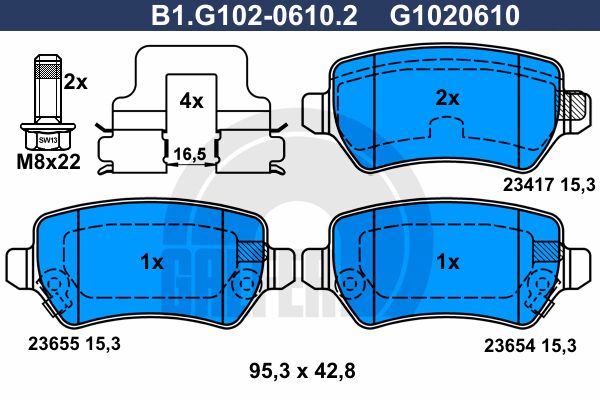 

Тормозные колодки GALFER дисковые B1G10206102