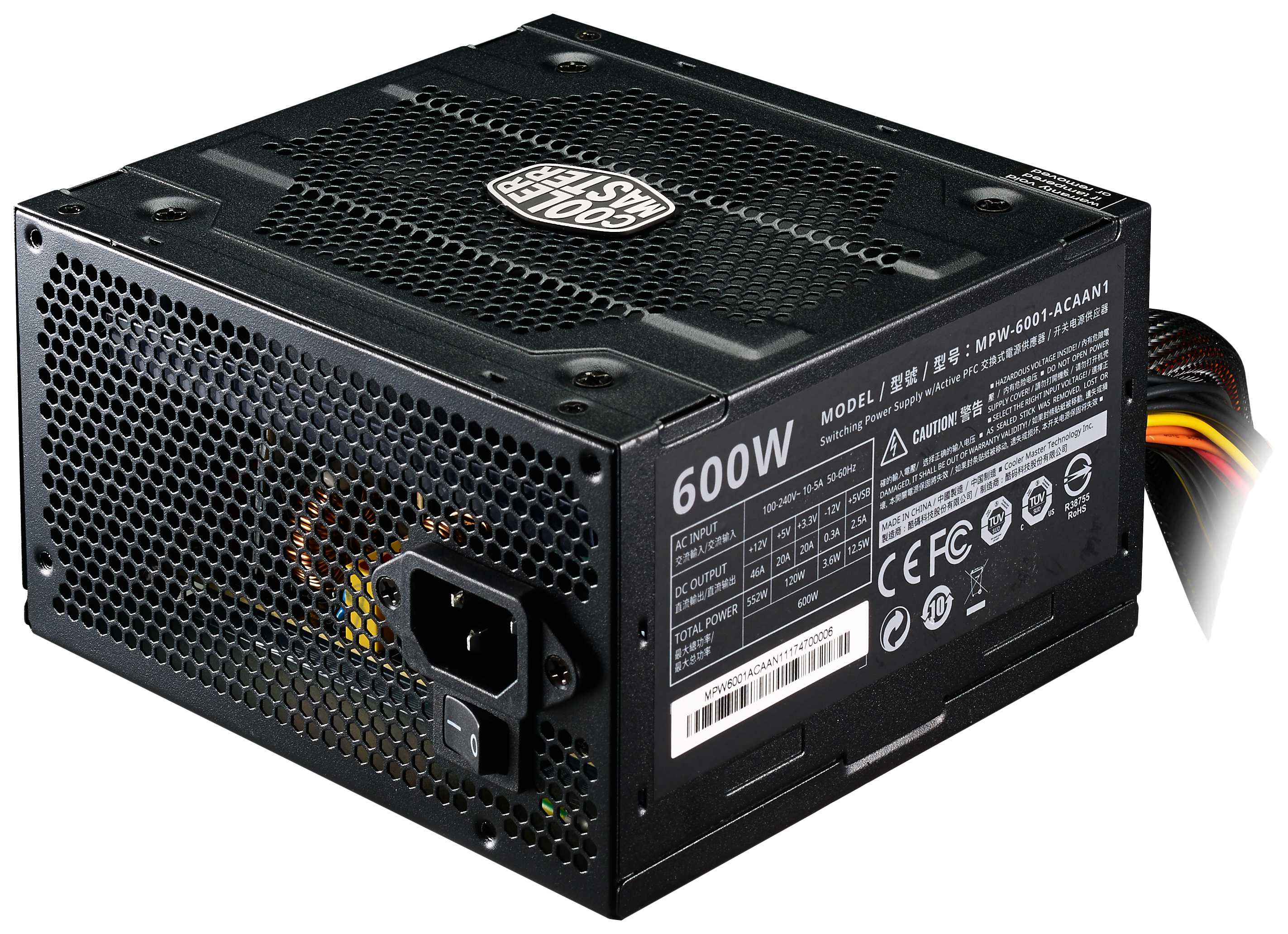 фото Блок питания компьютера cooler master elite v3 mpw-6001-acabn1-eu