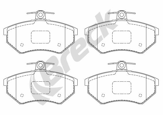 Тормозные колодки дисковые BRECK 201681070100