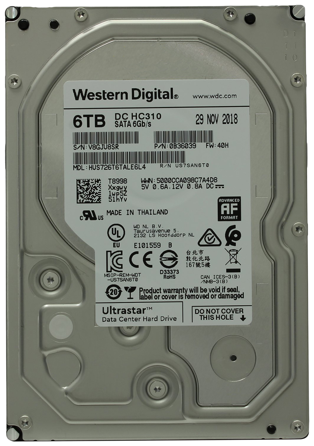 Жесткий диск HGST Ultrastar DC HC310 6ТБ (HUS726T6TALE6L4)