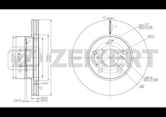 

Тормозной диск ZEKKERT BS-5801