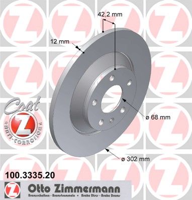 фото Тормозной диск zimmermann 100.3335.20