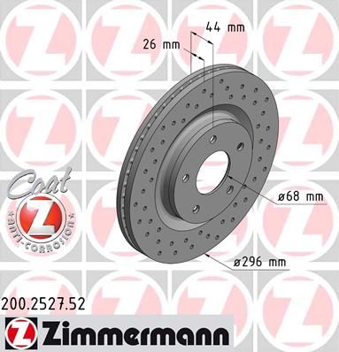 

Тормозной диск ZIMMERMANN 200.2527.52