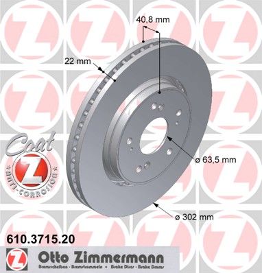 фото Тормозной диск zimmermann 610.3715.20