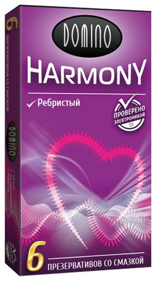 Купить Harmony ребристый, Презервативы Domino Harmony ребристые 6 шт.