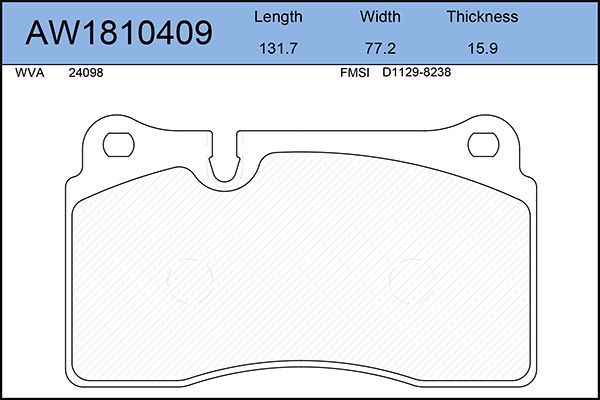 фото Комплект тормозных колодок, дисковый тормоз aywiparts aw1810409