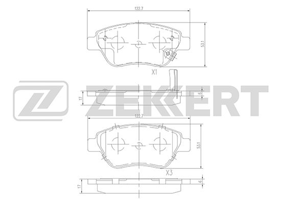 фото Комплект тормозных колодок, дисковый тормоз zekkert bs-2343