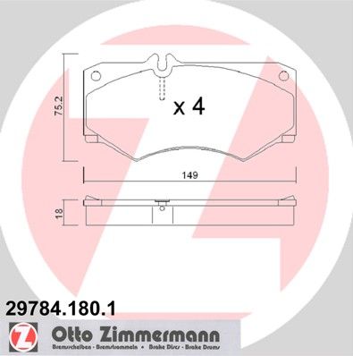 фото Комплект тормозных колодок, дисковый тормоз zimmermann 29784.180.1