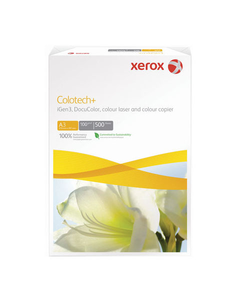 

Бумага для офисной техники Xerox 003R98844 COLOTECH PLUS, А3, 100 г/м2,500 л, А++, Австрия, Белый