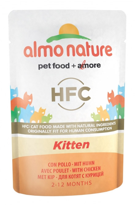 фото Влажный корм для котят almo nature hfc classic kitten cuisine, курица, 24шт по 55г