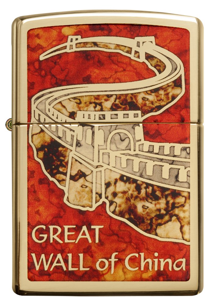 

Бензиновая зажигалка Zippo Great Wall of China High Polish Brass, Great Wall of China