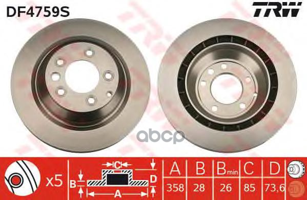 фото Тормозной диск trw/lucas для df4759s