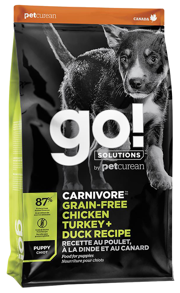 Сухой корм для щенков GO! Carnivore Grain Free Puppy, индейка, курица, лосось, утка 5,45кг