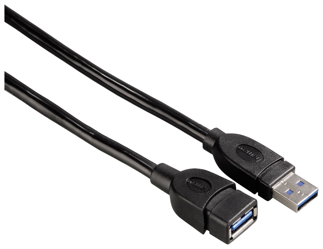 фото Кабель hama usb a-usb a, m-f 1,8м black (h-54505)