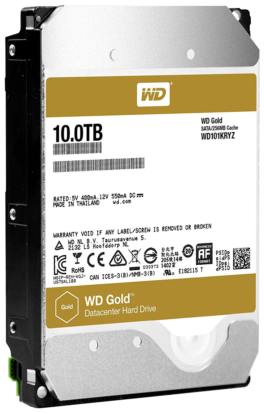 

Жесткий диск WD Gold 10ТБ (WD101KRYZ), Gold