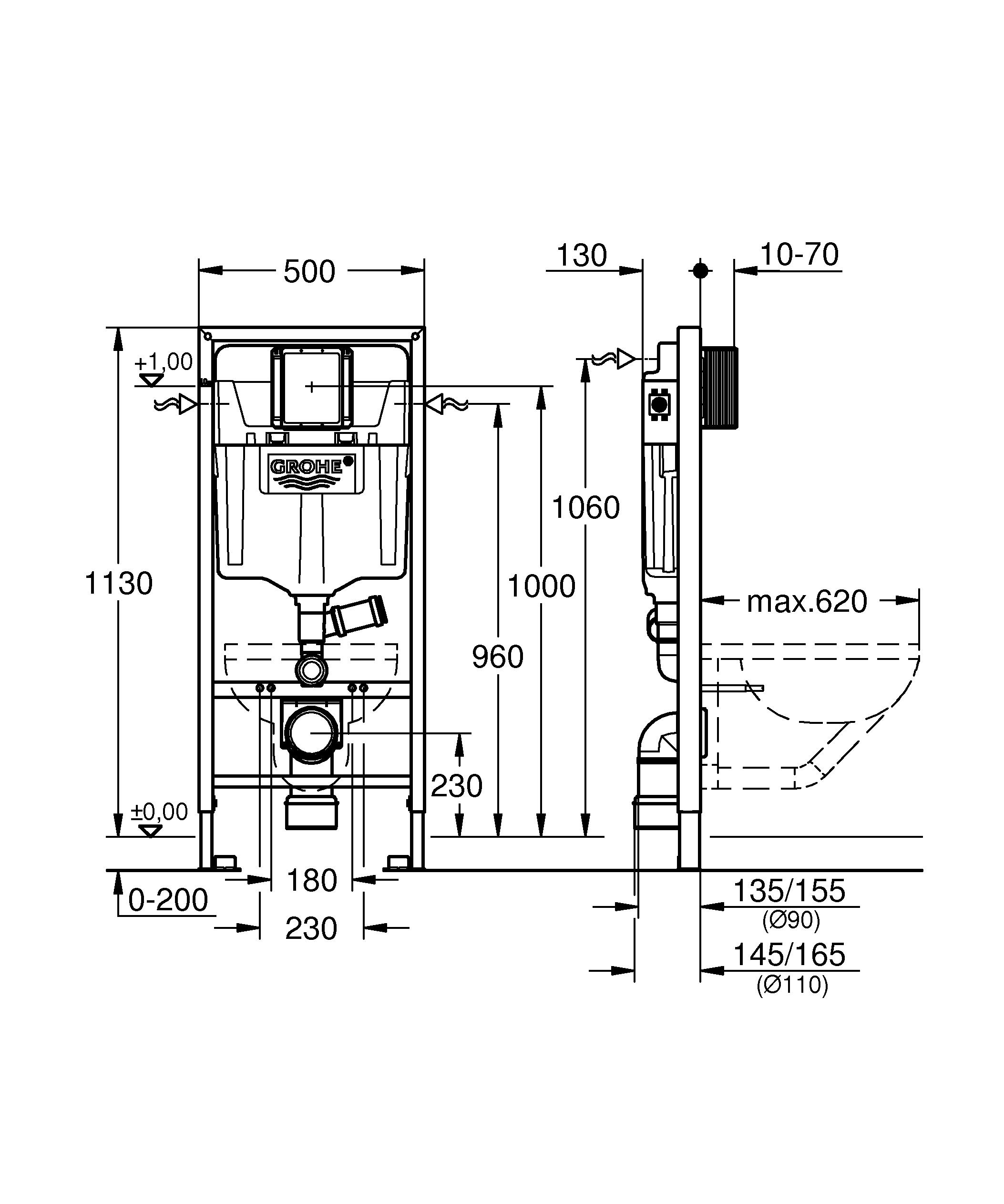 фото Инсталляция для унитаза grohe rapid sl 39002000