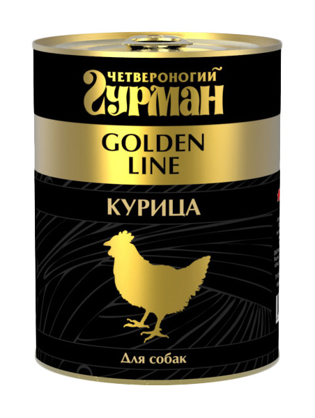 

Консервы для собак Четвероногий Гурман Golden line, курица натуральная, 340г, Golden line