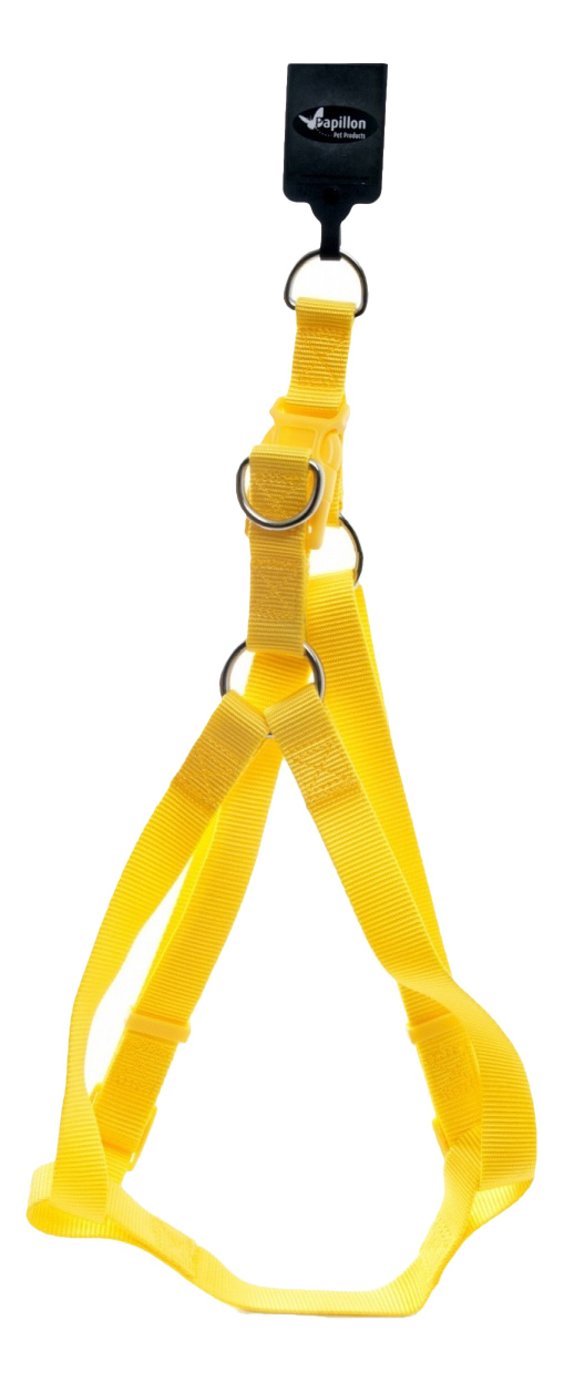 Шлейка для собак Papillon нейлоновая 15мм-35-60см, желтый