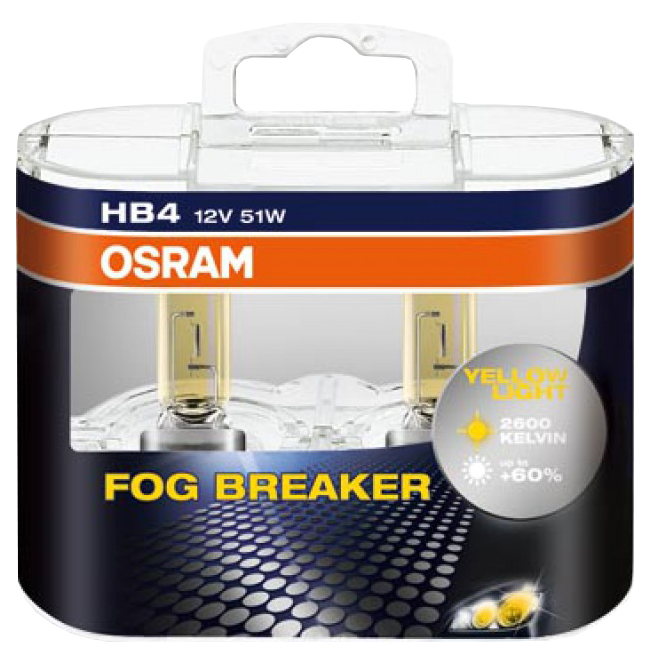 фото Лампа галогенная osram fog breaker 51w hb4