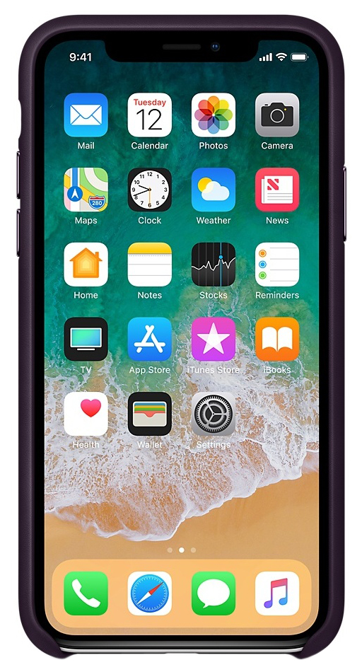 

Накладка Apple Leather Case Dark Aubergine для iPhone X