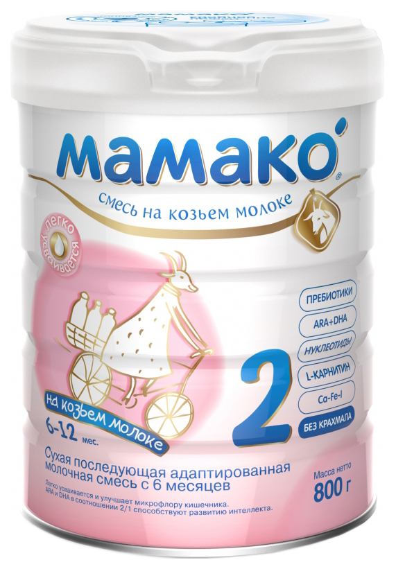 

Смесь на козьем молоке Мамако 2 от 6 до 12 мес. 800 г, 2