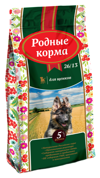 фото Сухой корм для щенков родные корма, все породы, курица, 2,045кг