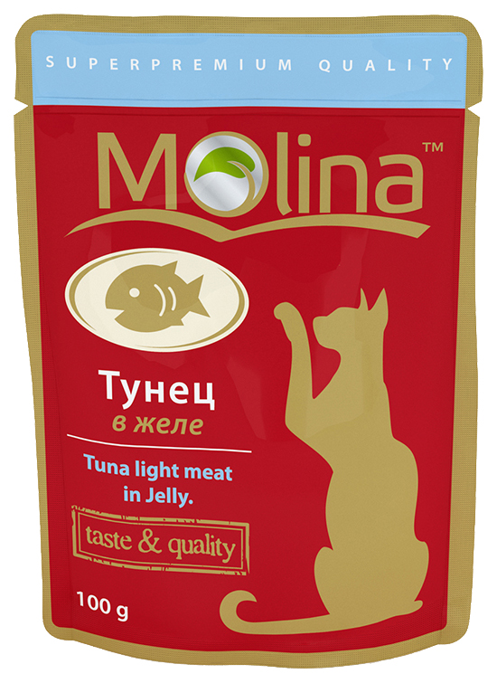 фото Влажный корм для кошек molina, с тунцом в желе, 24шт по 100г