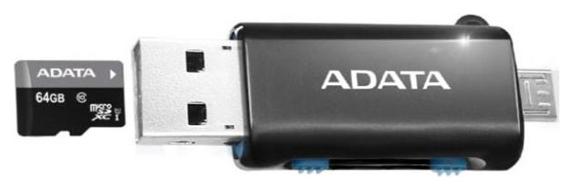 

Картридер Adata AOTGMRBK USB 2.0 Черный, AOTGMRBK