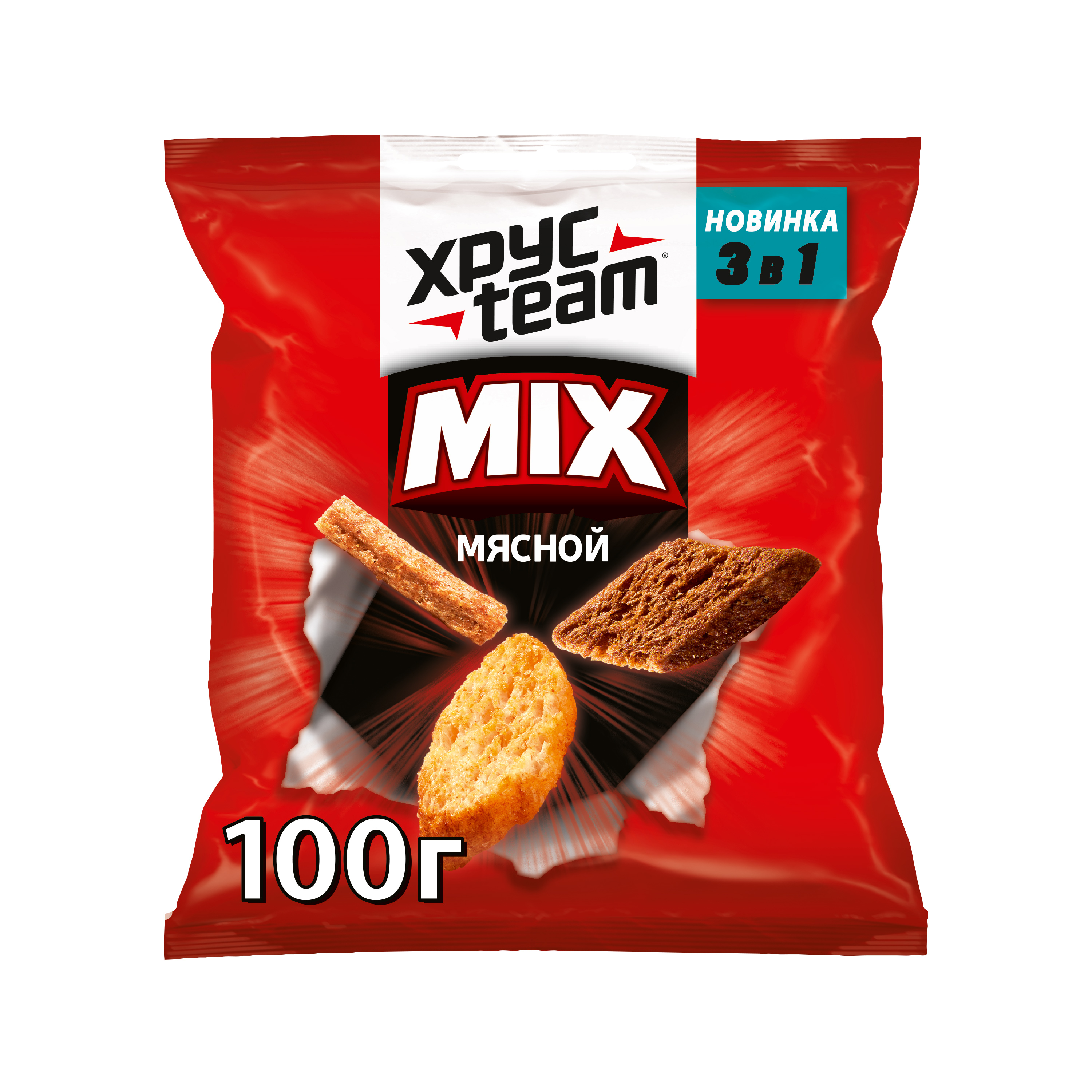 

Сухарики ХрусTeam mix мясной 3в1 100 г