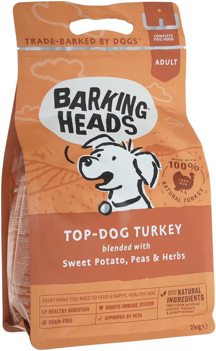 фото Сухой корм для собак barking heads adult turkey delight, индейка, 2кг