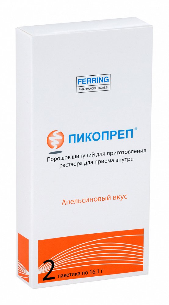 Купить Пикопреп Апельсин порошок шипучий для приготовления раствора 16, 1 г 2 шт., Ferring