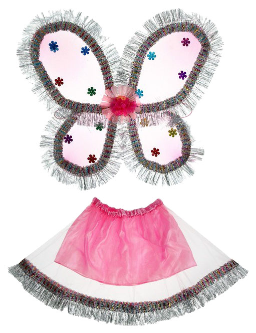 фото Карнавальный костюм sima-land бабочка; фея, цв. розовый р.110